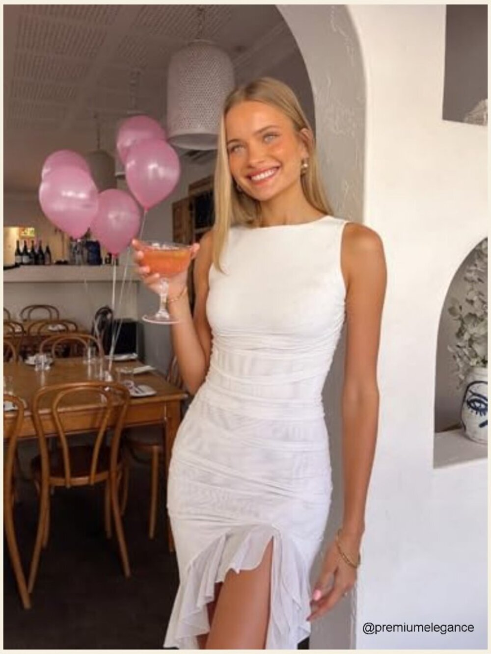 Sleeveless Bodycon Midi Dress with Ruffle Hem, Boat Neck, Ruched Cocktail Party - Picture 5 of 7